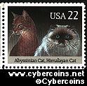 Scott 2373 mint 22c -  Cats - Abyssinian, Himalayan