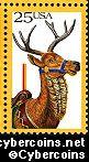 Scott 2390 mint 25c -  Carousel Animals - Deer