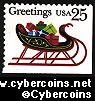 Scott 2429 mint 25c - Sleigh full of Presents, bklt single
