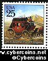 Scott 2434 mint 25c - Classic Mail Delivery - Stagecoach