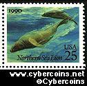 Scott 2509 mint 25c - Sea Creature - Northern Sea Lions