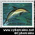 Scott 2511 mint 25c - Sea Creature - Common Dolphin