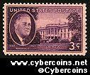 Scott 932 mint  3c - FDR & White House