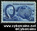 Scott 933 mint  5c - FDR & Globe