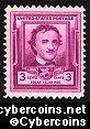 Scott 986 mint  3c - Edgar Allen Poe