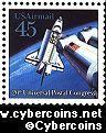 Scott C125 mint 45c - Futuristic Mail Delivery - Space Shuttle