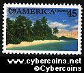 Scott C127 mint 45c - Americas Issue (Island Beach)