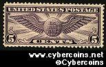 Scott C12 mint 5c - Winged Globe (violet)