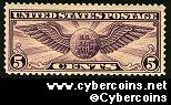 Scott C16 mint 5c - Winged Globe (violet)