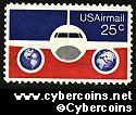 Scott C89 mint 25c - Plane & Globes