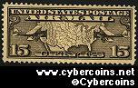 Scott C8 mint 15c - Map of US & Airplanes (olive brown)