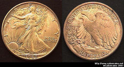 1942 Walking Half Dollar, Grade= MS64