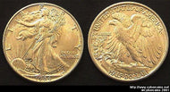 1944 Walking Half Dollar, Grade= MS64