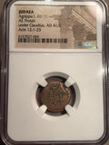 King Agrippa, 37-44 AD, Prutah, Judaea, NGC authenticated. Agrippa I