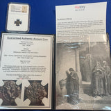 "Widow's Mite" Type II, 103-76 BC, Prutah, Judaea, NGC authenticated. Alex. Jannaeus