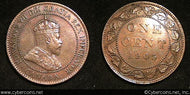 1905, Canada cent, KM8, AU/XF with a