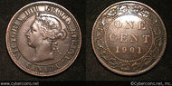 1901, Canada cent, KM7, XF - darker tone
