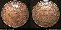 1896, Canada cent, KM7, XF. Exact coin imaged.