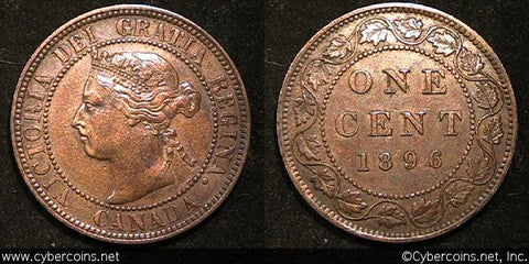 1896, Canada cent, KM7, XF. Exact coin imaged.