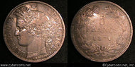 France, 1870A, 5 Francs, KM818.1, XF/VF