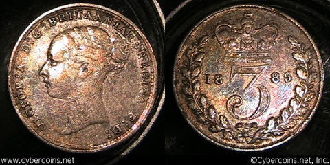 Great Britain, 1885, 3 Pence, KM730, VF+ -