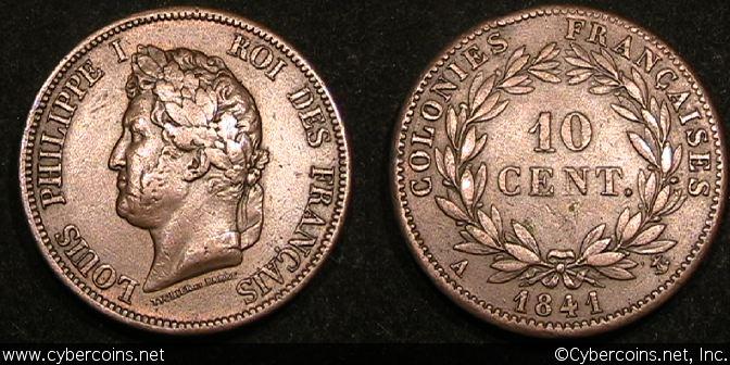 France/French Colonies, 1841A, 10 Centimes