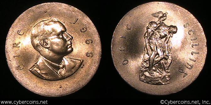 Ireland, 1966, 10 Shillings, KM18, AU/UNC