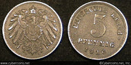 Germany, 1916E, 5 pfennig, KM19, AU -