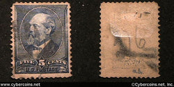 US #216 5 Cent Garfield - Used - medium