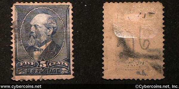 US #216 5 Cent Garfield - Used - medium