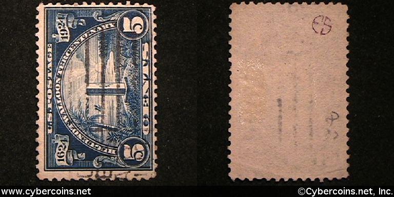 US #616 5 Cent Huguenot - Used - Medium/light