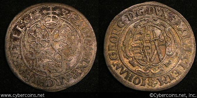 Germany/Saxony, 1631HI, 1/24 thaler, KM71