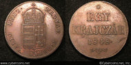Hungary, 1848, Krajczar,  XF/AU, KM430.1