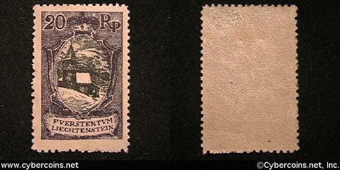 Liechtenstein #62 - 20 RP - Mint - no gum.