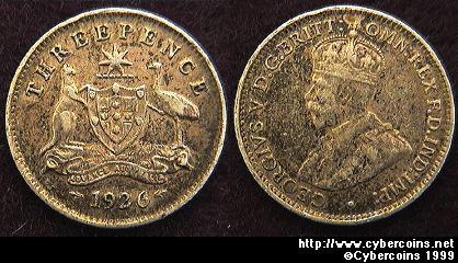 Australia, 1926, 3 pence, XF, KM24