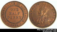 Australia, 1928, 1/2 penny, XF/AU, KM22