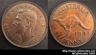 Australia, 1941KG(m),   1 penny,  AU , KM36