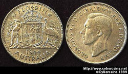 Australia, 1944(M), 1 florin, AU, KM40