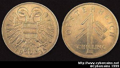 Austria, 1935, 1 schilling,  XF, KM2851