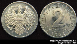 Austria, 1962, 2 groschen, PR, KM2876