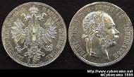 Austria, 1878, 1 florin, dipped UNC, KM2222