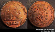 Belgium, 1835, 2 centimes, F+, KM4.2