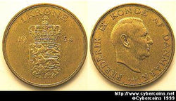Denmark, 1954,  1 krone, XF, KM61.1