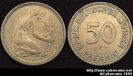 Germany, 1949F,  50 pfennig, AU, KM104