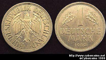 Germany, 1950J,   1 mark, UNC, KM110