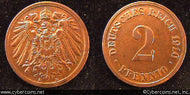 Germany, 1910D, 2 pfennig,  MS60, KM16