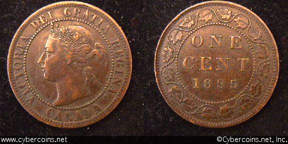 1895, Canada cent, KM7, XF. Minor dirt. Exact