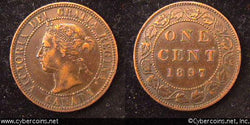 1897, Canada cent, KM7, XF. Nice strike but 1