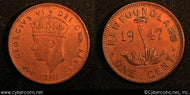 Newfoundland, 1944C, 1 cent, KM18, VF