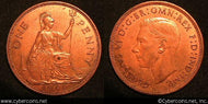 Great Britain, 1940, 1 penny, AU, KM845 -